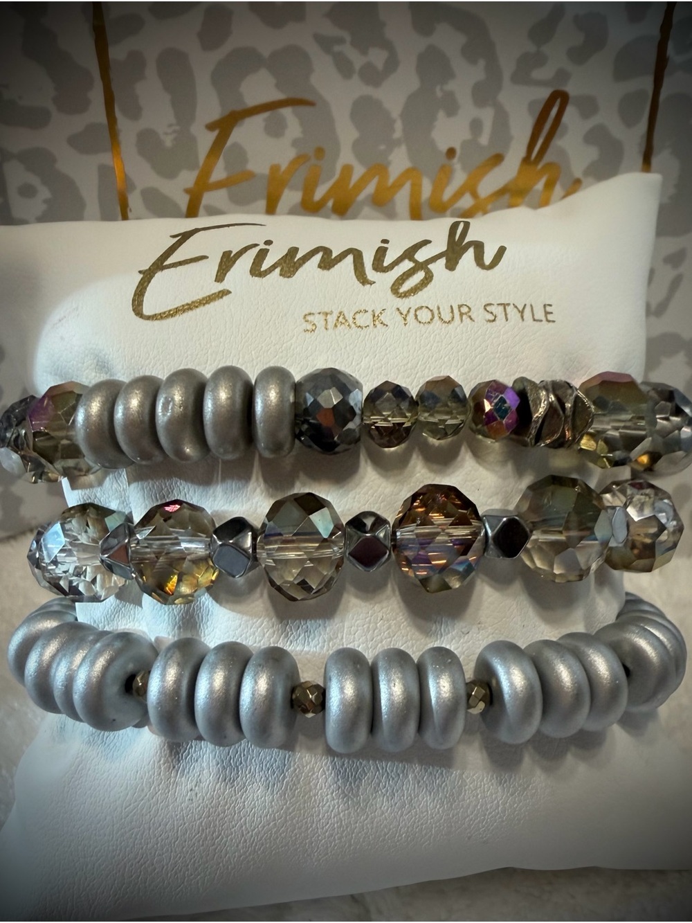 New ERIMISH Bracelets 3 Pc- Silver - Custom Regular, Kids or Extended Size
